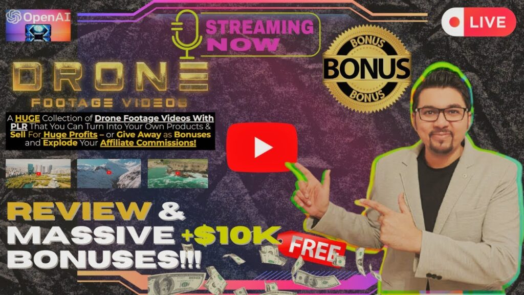 Drone Footage Videos Review⚡💻[LIVE] Get 300 Drone Footage Videos With PLR Rights📲⚡FREE Bonuses💲💰💸